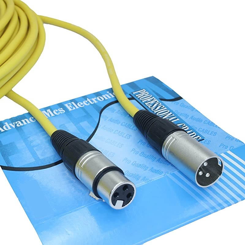 10 foot Male to Female XLR microphone cable Yellow