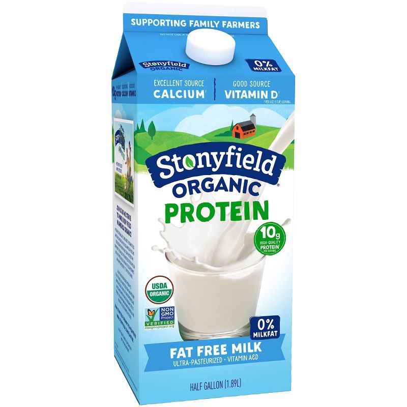 Stonyfield Organic Skim Milk - 0.5gal
