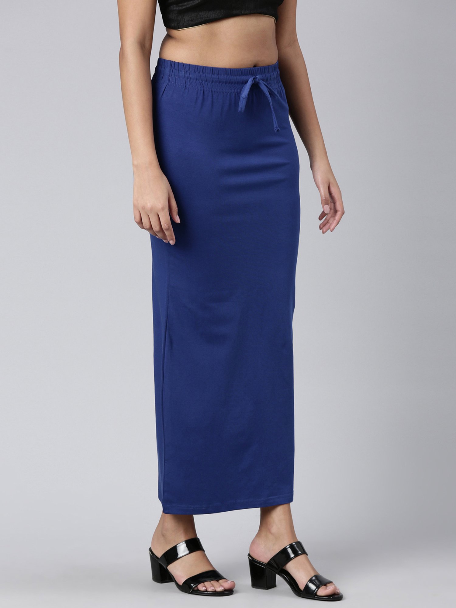 JCSS Blue Cotton Saree Shapewear