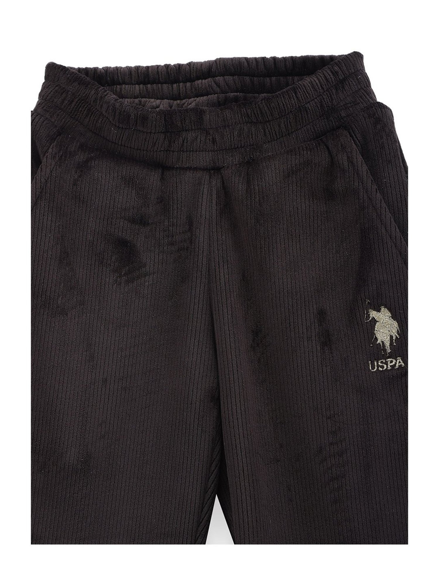 U.S. Polo Assn. Boys Black Solid Joggers