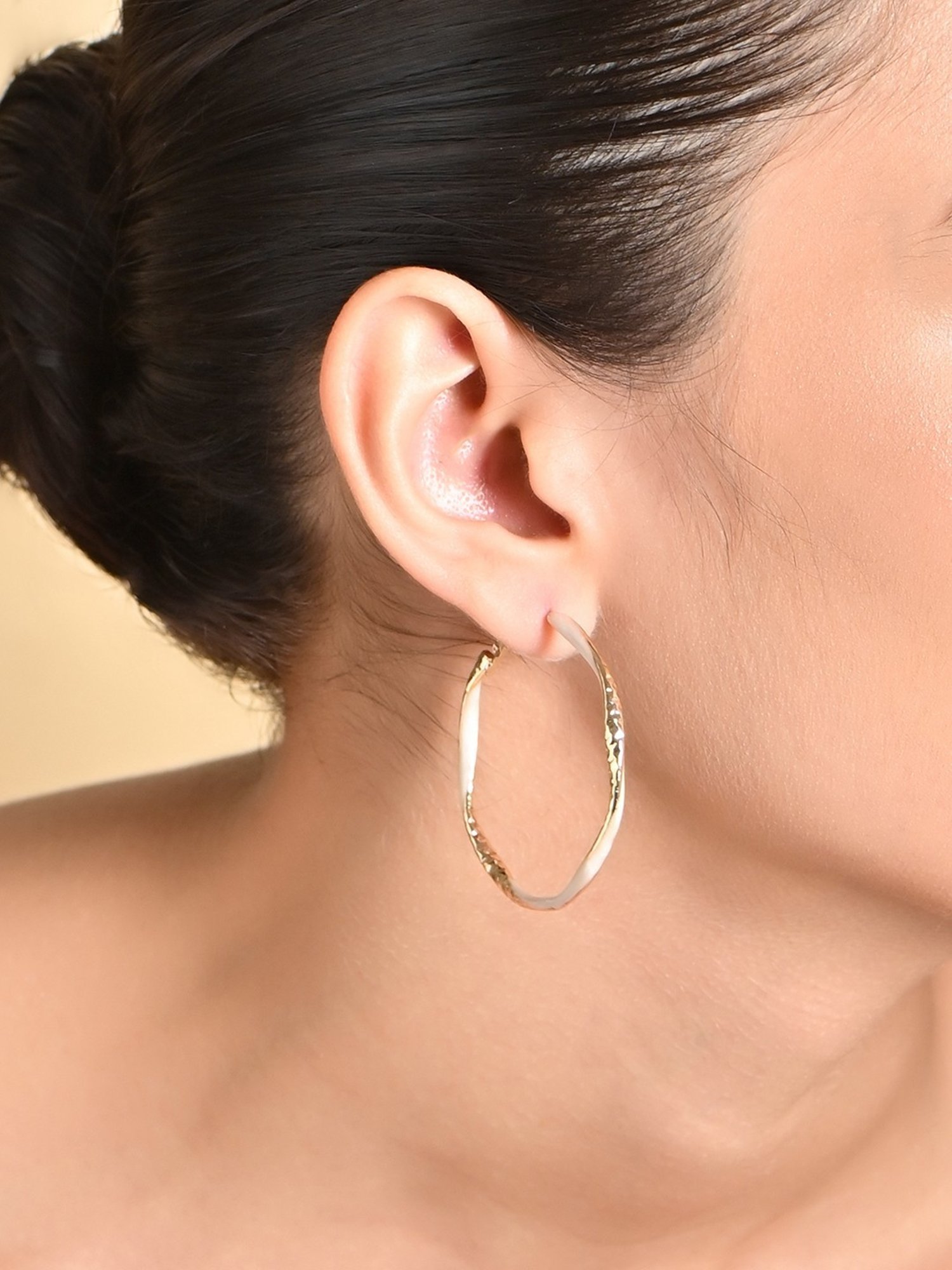 ToniQ Gold Korean Circular Hoop Earrings for Women