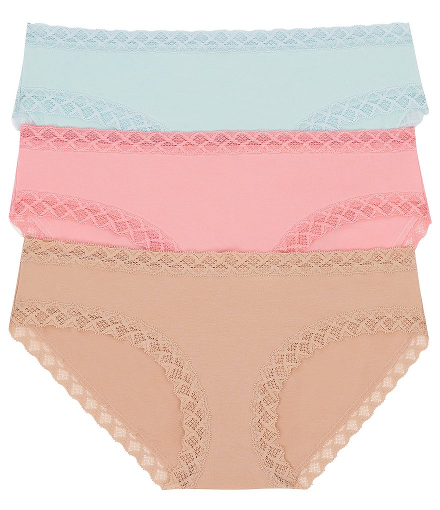 Natori Bliss Girl Lace Trim Brief Panty 3-Pack