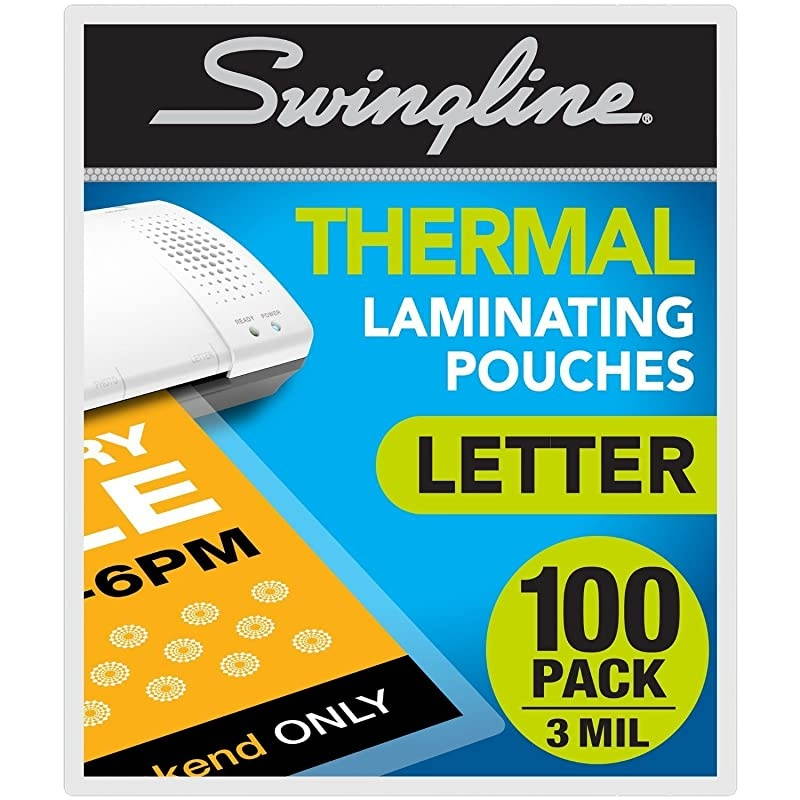Thermal Laminating Sheets Pouches Letter Size Pouch Standard Thickness 100 Pack 3202018Clear