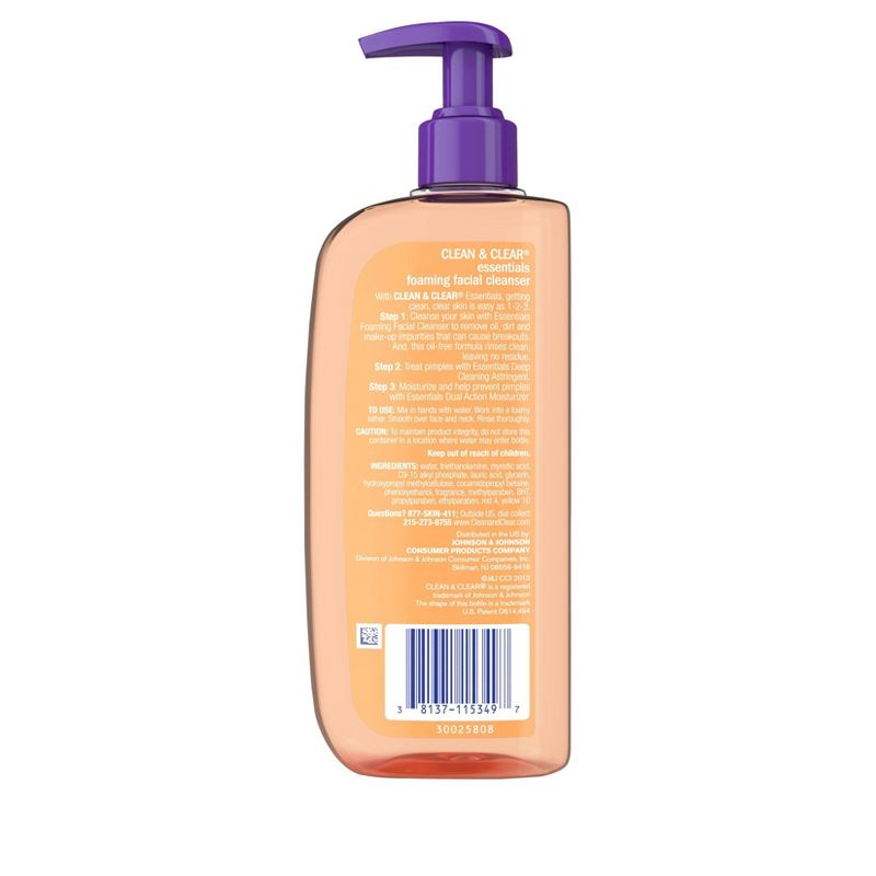 Clean & Clear Essentials Foaming Oil-Free Facial Cleanser - 8 fl oz