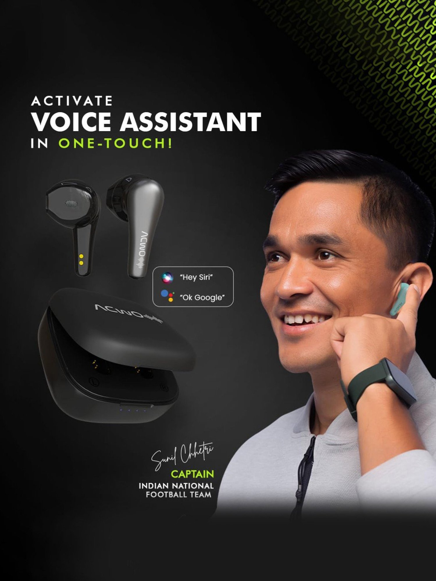 ACwO DwOTS 515 In Ear BT Earbuds with 50H Playtime, AI-ENC Technology (Raven Black, True Wireless)