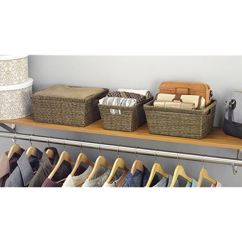 Distressed Rattique Storage Baskets Set of 3
