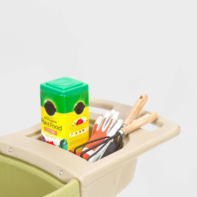 Suncast 15 Gallon Poly Multipurpose Rolling Lawn and Garden Cart, Taupe (2 Pack)