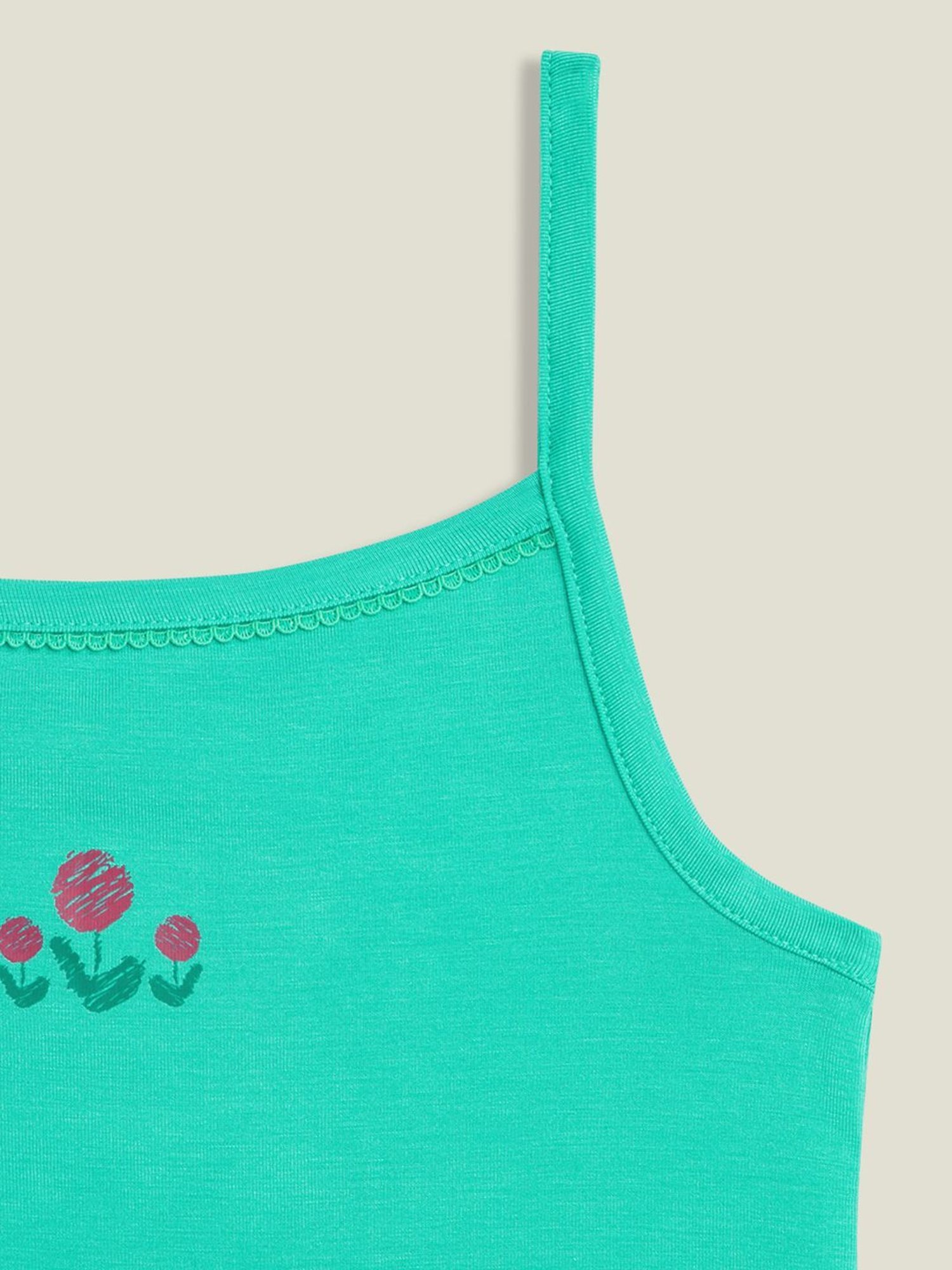 XY Life Kids Green & Pink Relaxed Fit Camisole (Pack of 2)