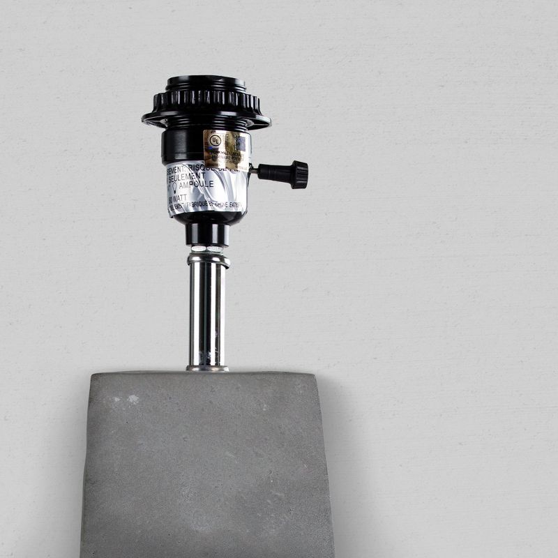 23" Concrete Industrial Table Lamp with Canvas Shade (Includes CFL Light Bulb) Gray - American Art Decor