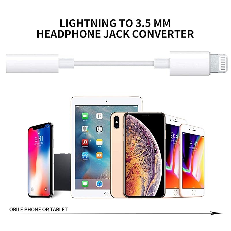 Lightning to 3.5 mm Headphone Jack Adapter Connector Aux Audio Earphones/Headphone Dongle Stereo Cable for iPhone 7/7 Plus/8/8 Plus/X 10/XS/Xs Max/XR Support iOS 13[MFi Certified]