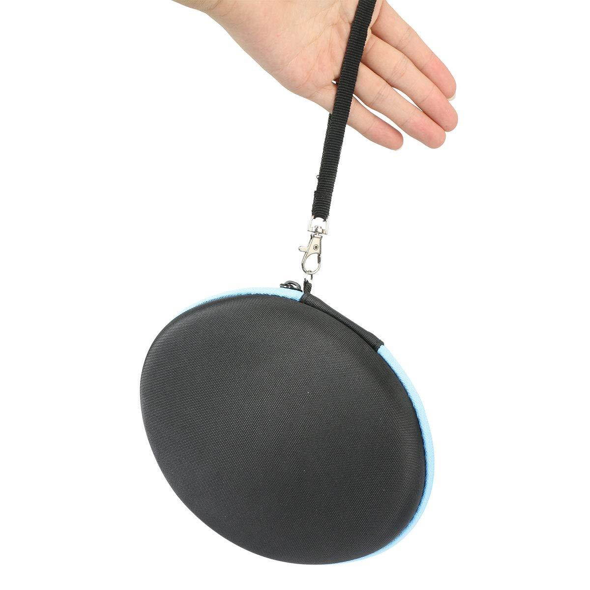 co2crea Hard Travel Case for iJoy Matte Finish Premium Rechargeable Wireless Bluetooth Over Ear Headphones Foldable Headset (Black Case + Blue Zipper)