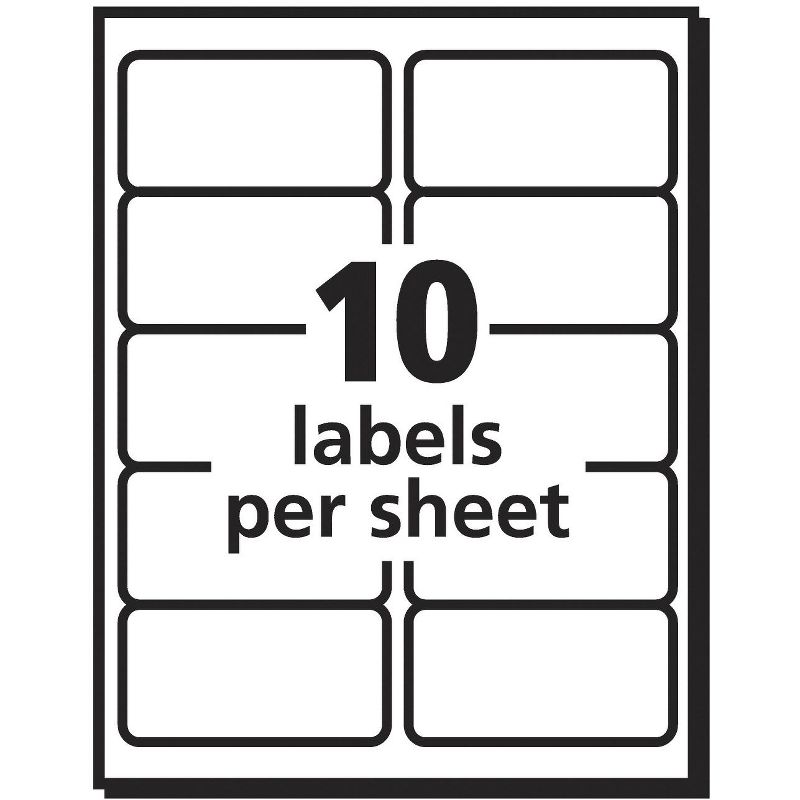 Avery 5963 Shipping Labels with TrueBlock, 2 x 4 Inches, White, Box of 2,500