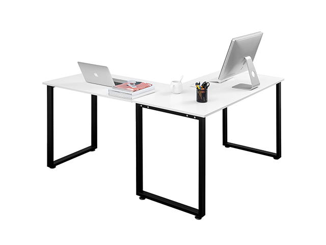 L-Shaped Desk Corner Computer Game Desk PC Laptop Desk Study Desk With CPU Storage Modern Desk With Large Workstation Gaming Desk Home Office Desk,White,GT70