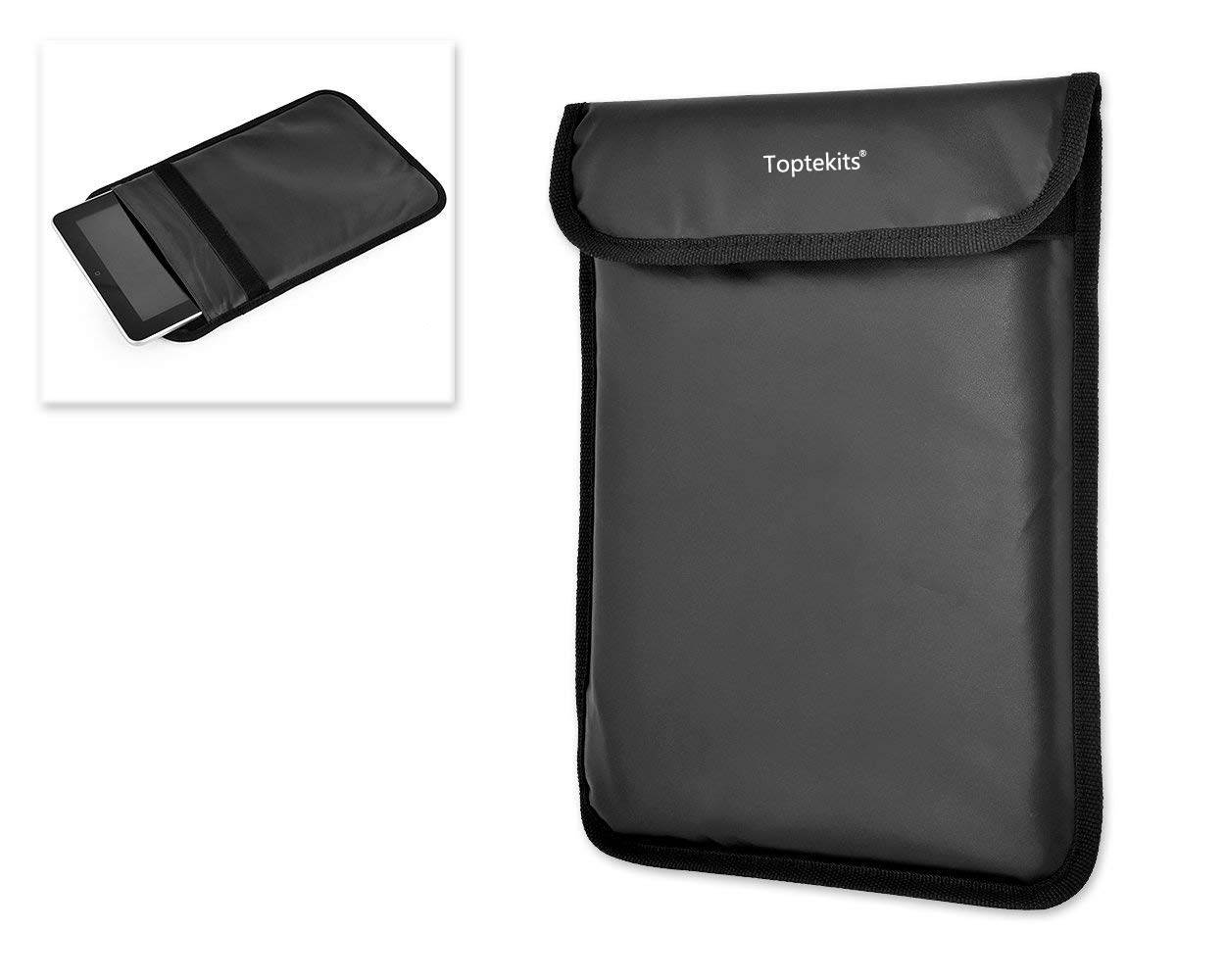 Toptekts D102 Faraday bag Simple PU Leather Protective Anti-tracking Anti-spying GPS Rfid Signal Blocking Blocker Pouch Bag Sleeve Case Cover for 7-10 inches Tablets