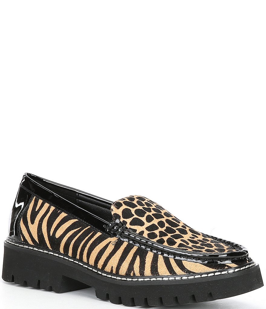 Donald Pliner Hope Animal Print Haircalf Lug Sole Loafers