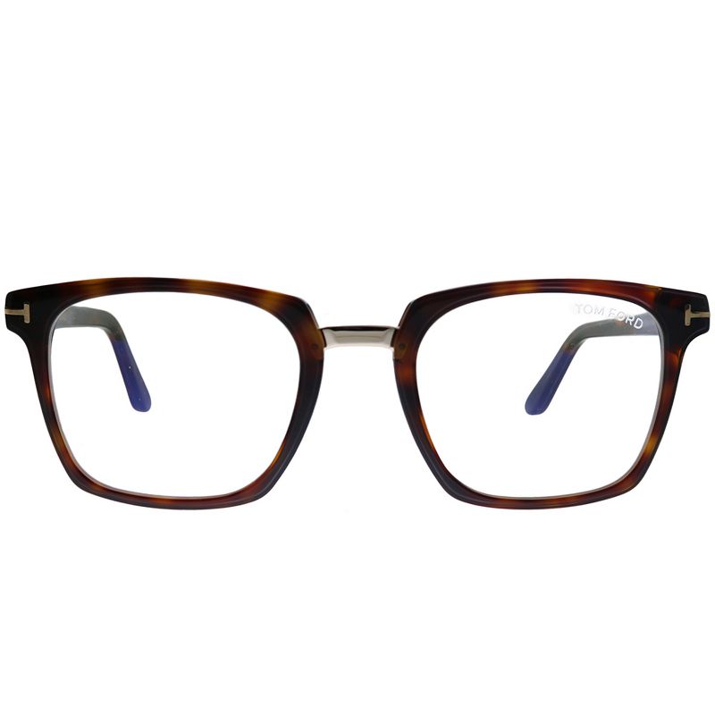 Tom Ford FT 5523-B 054 Womens Square Eyeglasses Red Havana 50mm