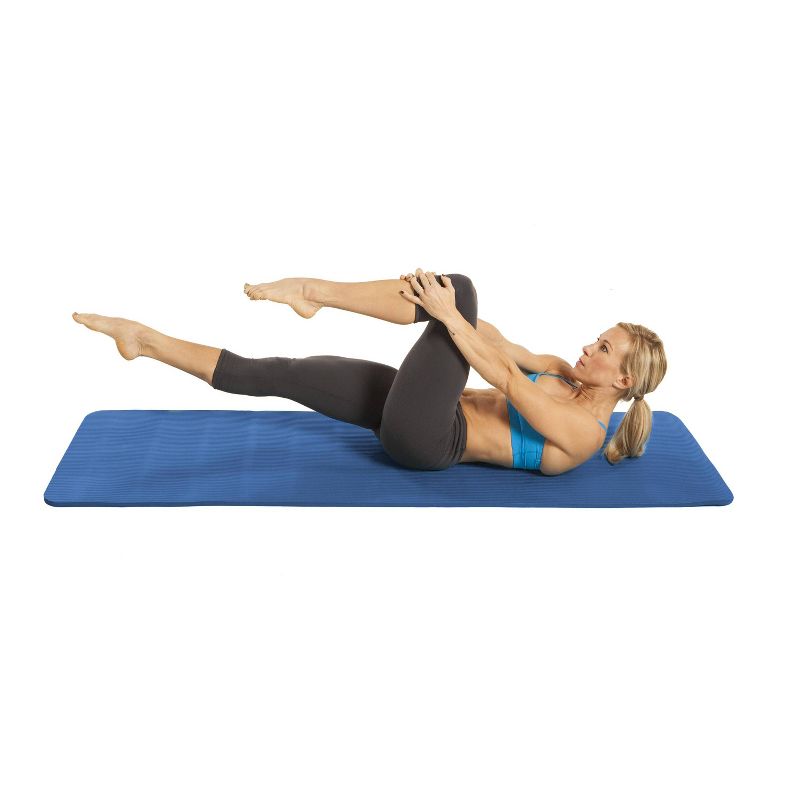 GoFit Deluxe Pilates and Yoga Mat - Blue (12mm)