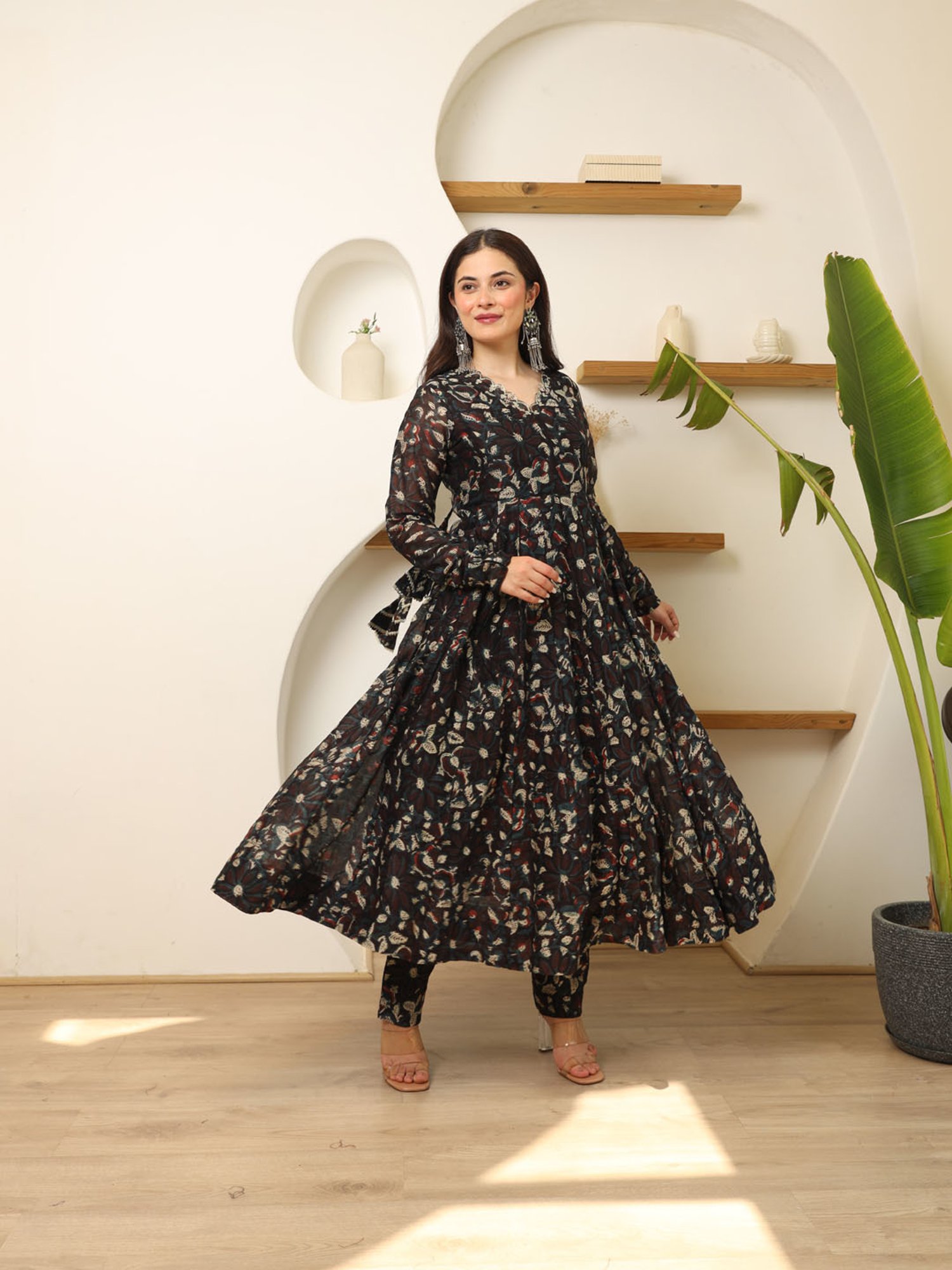 Asrumo Midnight Elegance Anarkali Suit Set