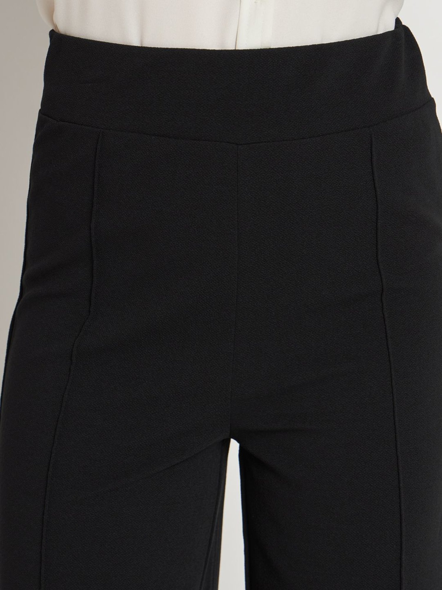 Anvi Be Yourself Black Mid Rise Flared Trousers