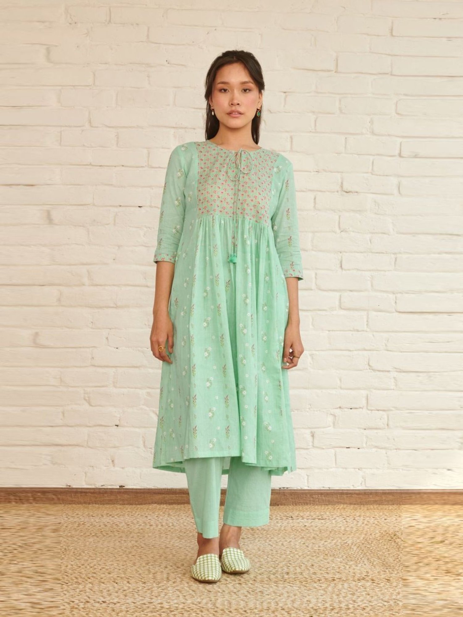 Prakriti Jaipur Blue Peony Kurta