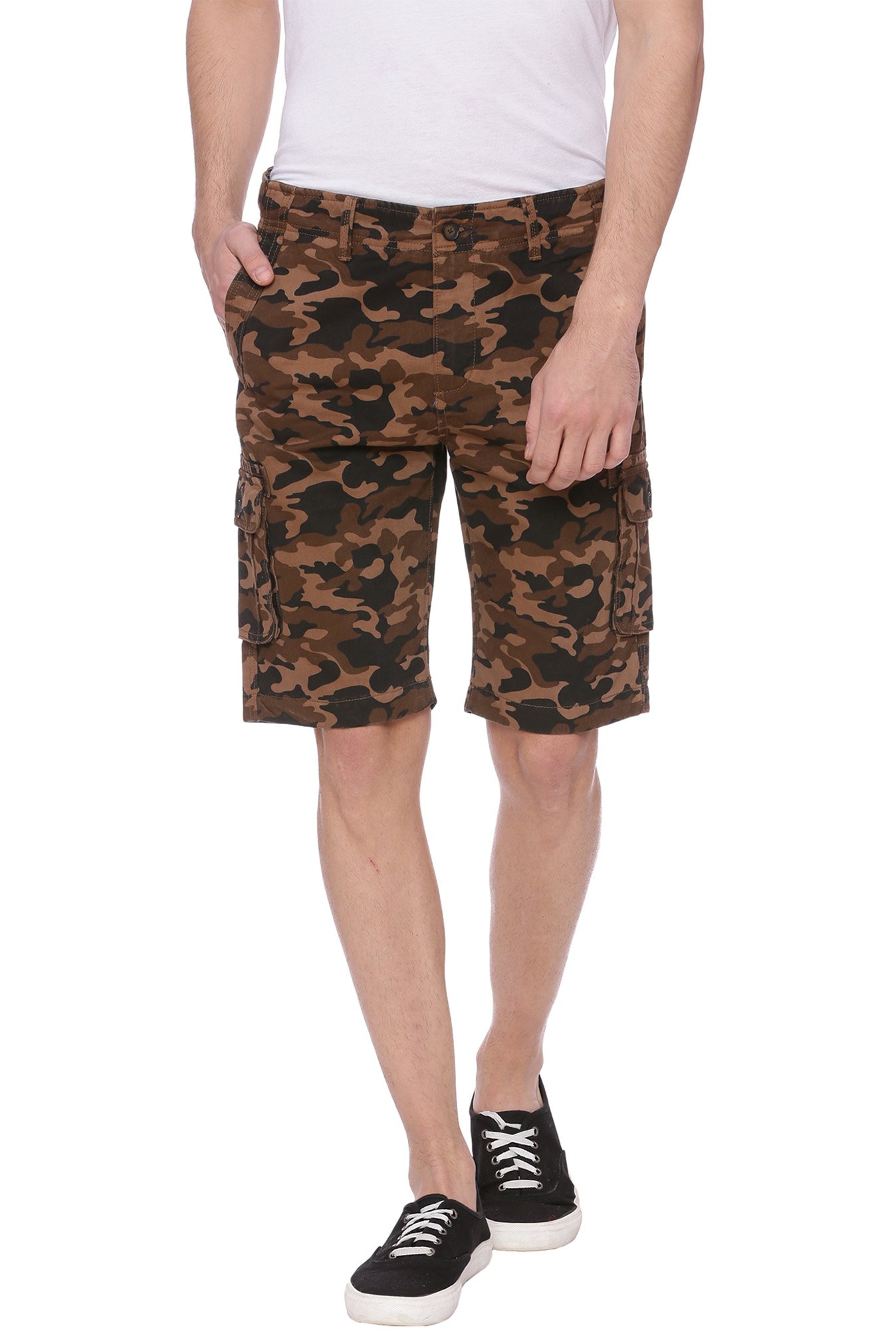 Basics Brown Comfort Fit Shorts