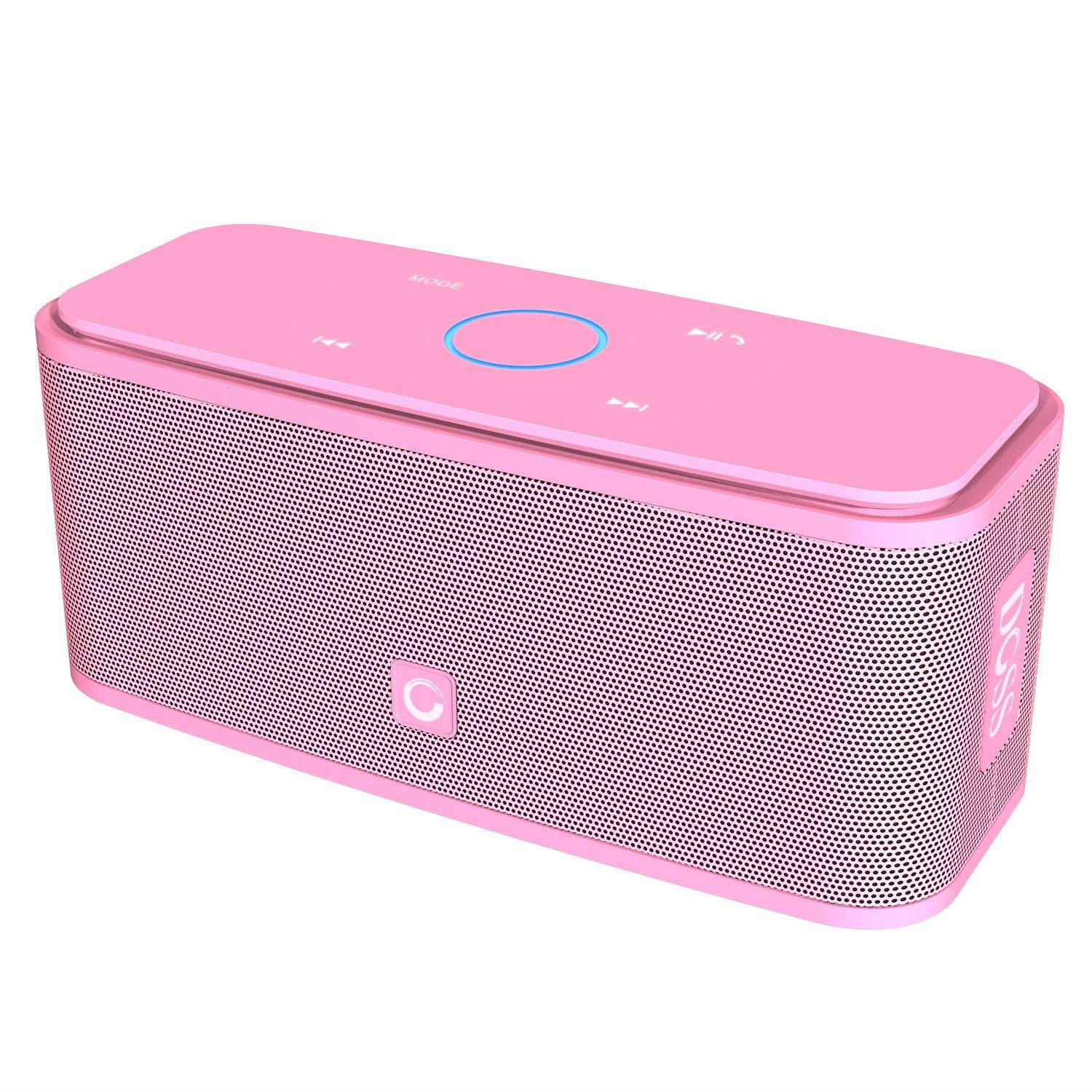 DOSS SoundBox Bluetooth Speaker, Portable Wireless Bluetooth 4.0 Touch Speakers with 12W HD Sound and Bold Bass, Handsfree, 12H Playtime for Phone, Tablet, TV, Gift Ideas[Pink]