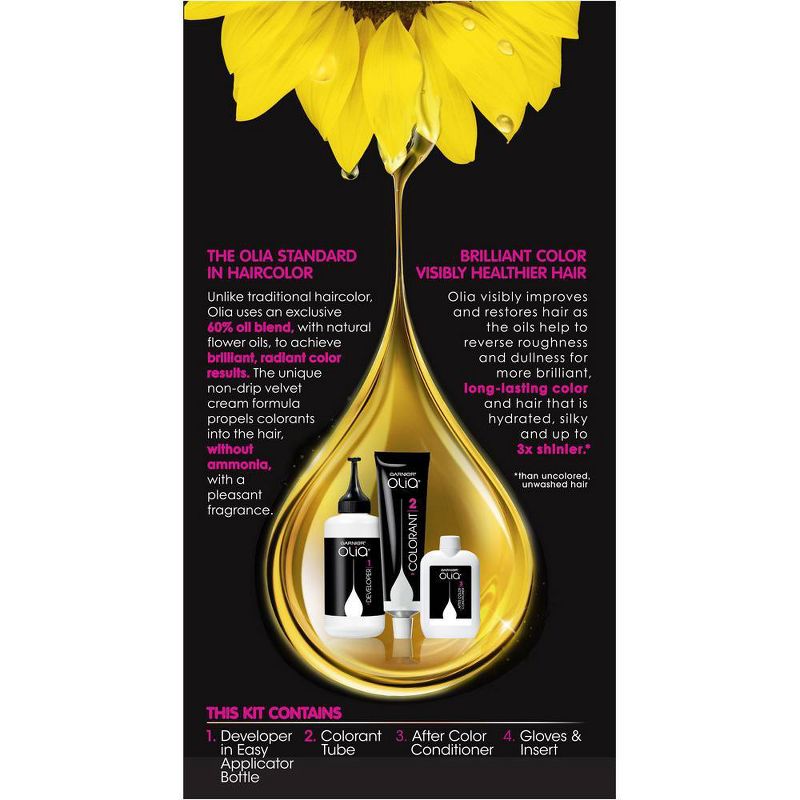 Garnier Olia Oil Powered Permanent Hair Color Bold Collection 2.26 - Black Amethyst - 1 kit