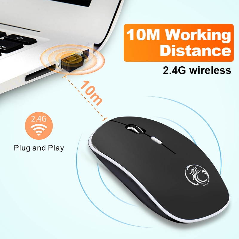 iMice USB Receive Wireless Game Mouse Silent 2.4Ghz 1600 DPI Ergonomic Mause USB PC Mice Mute