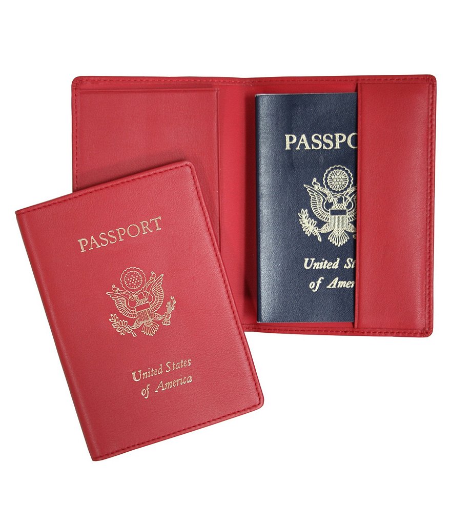 ROYCE New York RFID Blocking Gold Lettered Passport Case