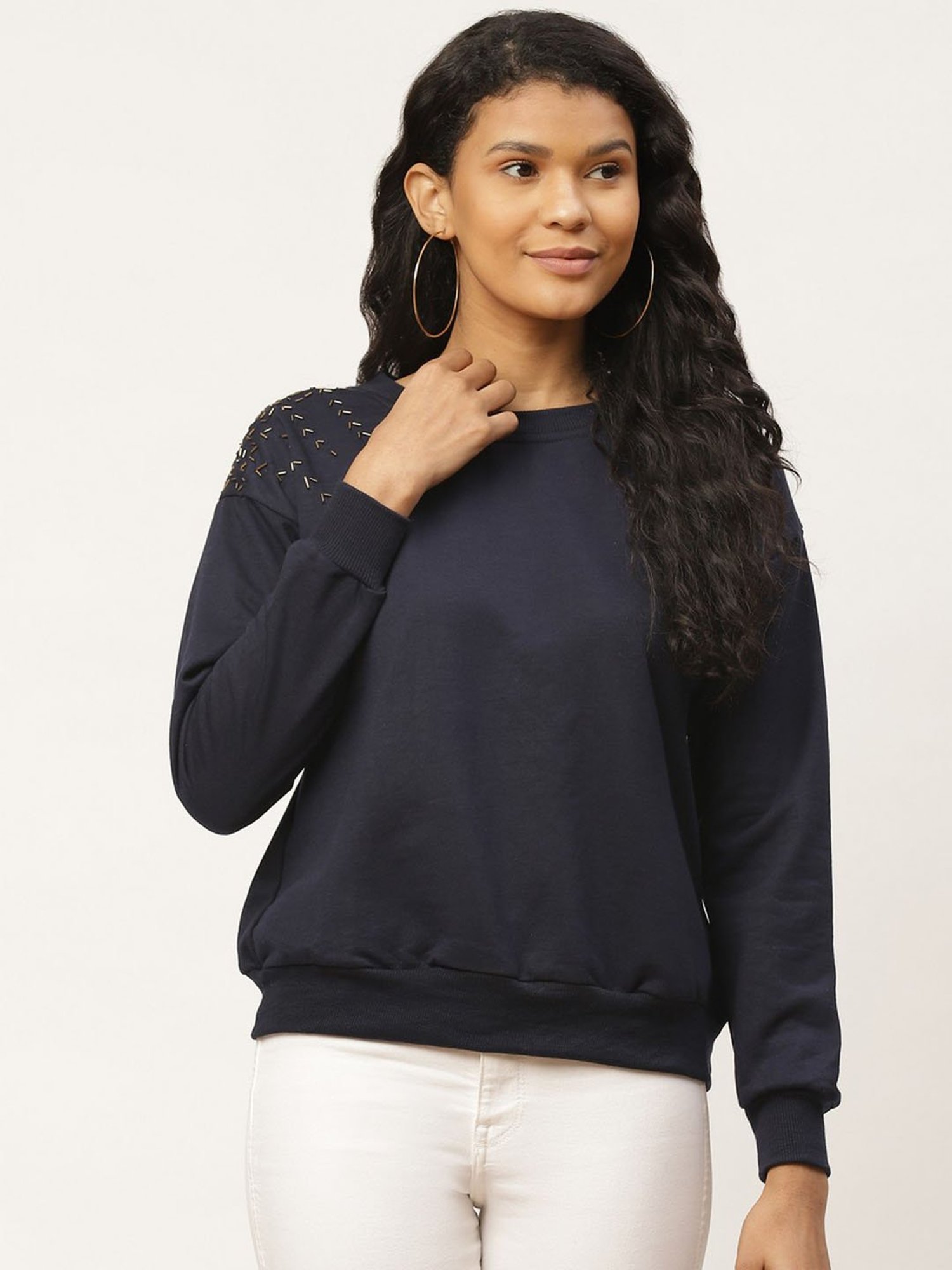 Belle Fille Navy Embellished Sweatshirt