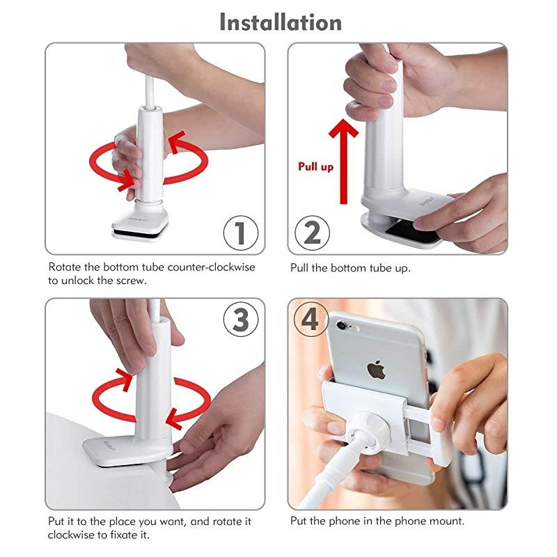Cell Phone Holder  Universal Flexible Long Arms Mobile Phone Holder Desktop Bed Lazy Bracket Mobile Stand Support All Mobiles for Bedroom Kitchen Office Bathroom Supreme in 900mm Length