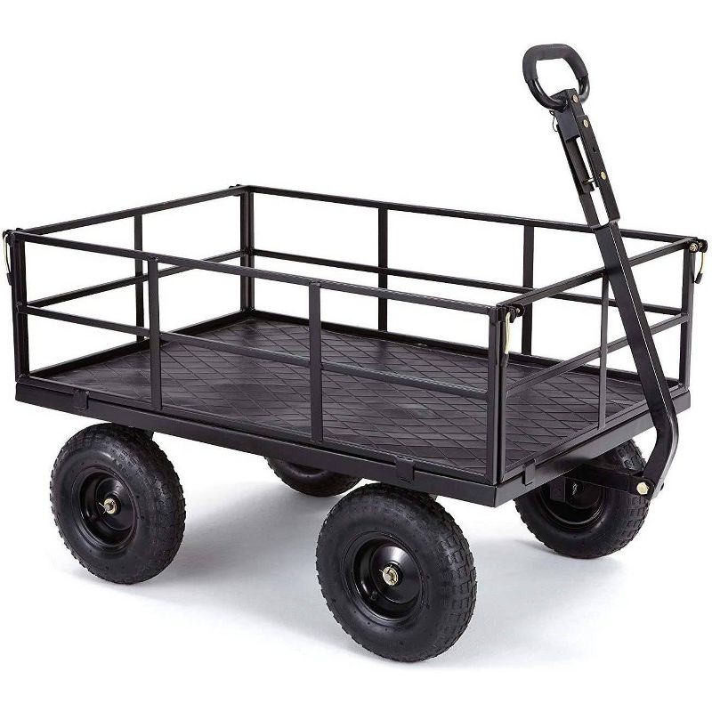 Gorilla Carts Heavy Duty Steel Utility Cart with Removable Sides and Pneumatic Tires Capacity