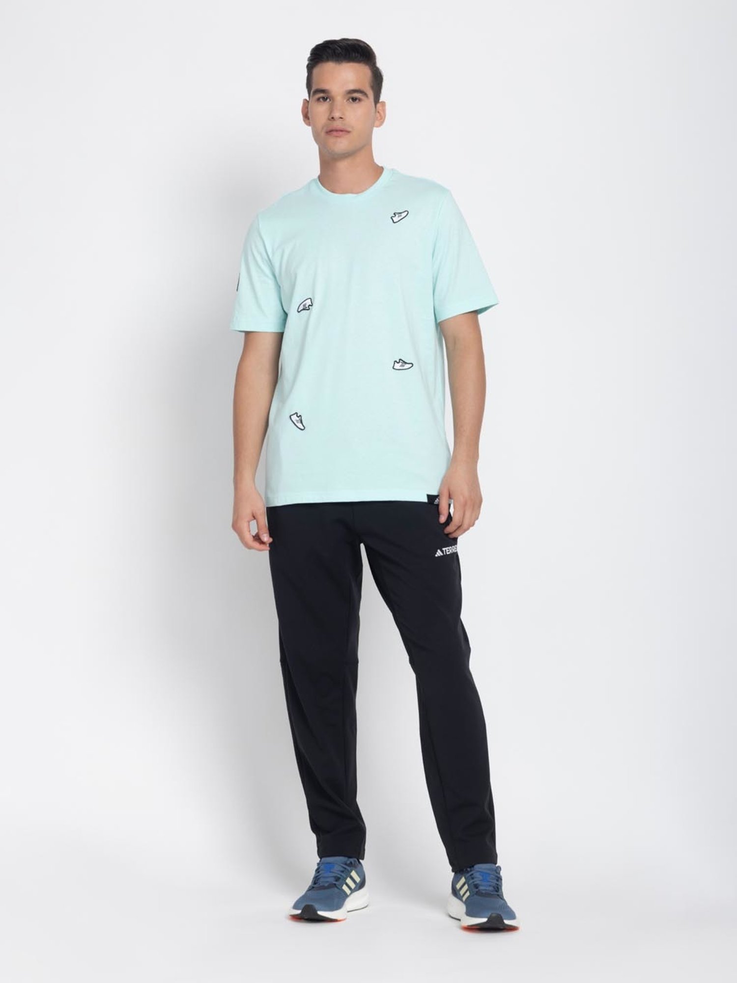 Adidas Green Regular Fit Printed T-Shirt