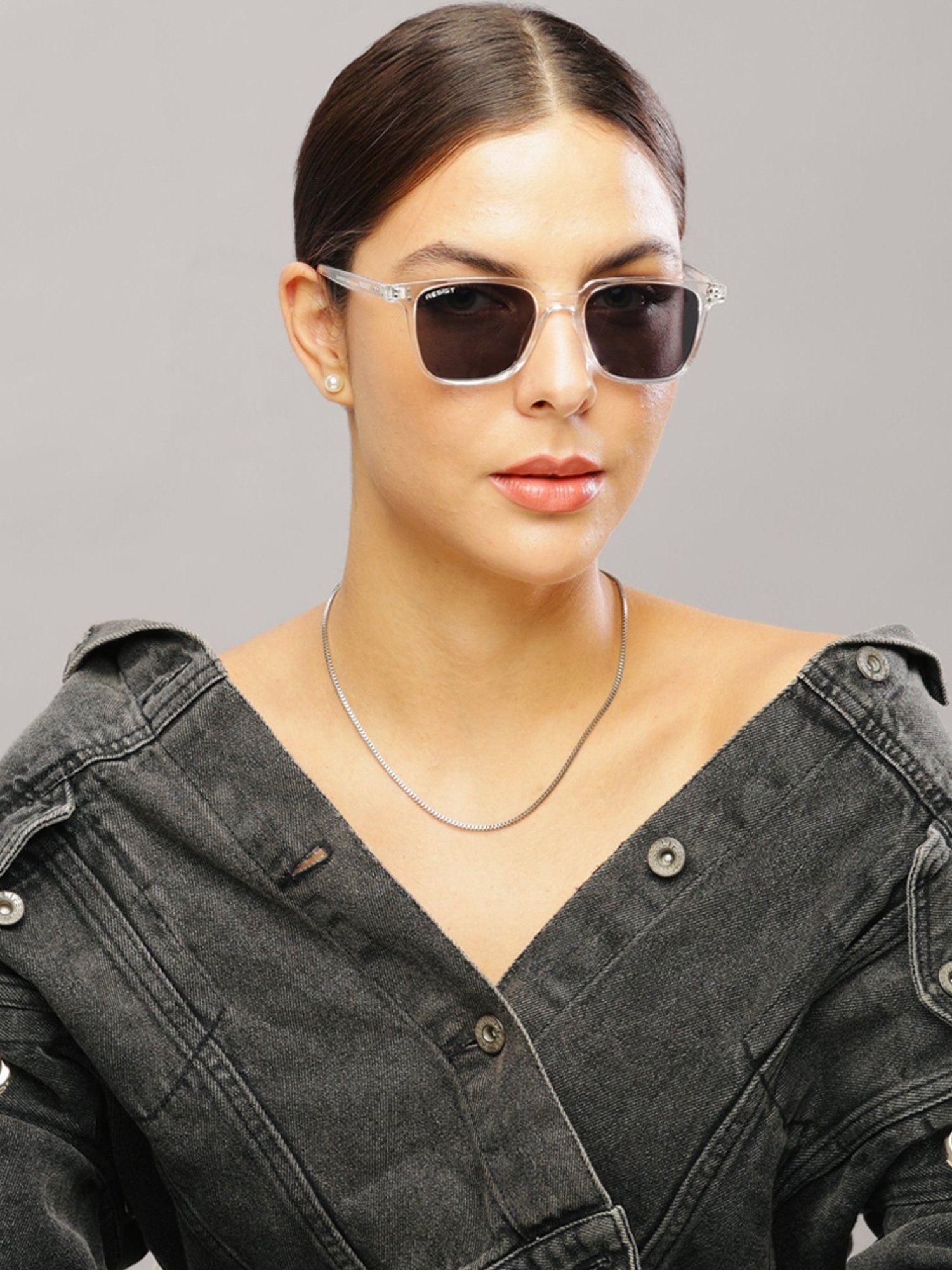 Resist Eyewear Black Wayfarer uv protected Unisex Sunglasses