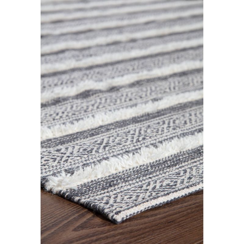 4'x6' Corrina Cotton Rug Charcoal Gray/Natural - Anji Mountain