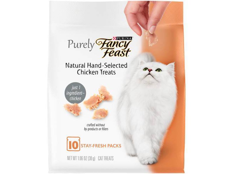 Purina Fancy Feast Purely Hand-Selected Chicken Meaty Cat Treats - 1.06oz/10ct Pack