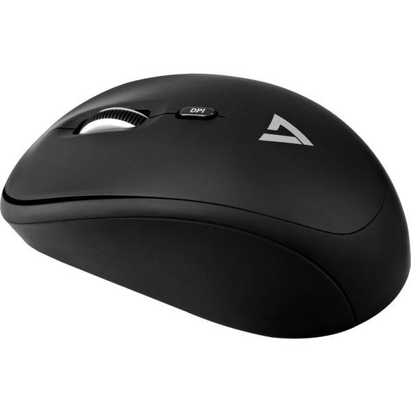 V7 MW100-1E Black RF Wireless Optical 1600 DPI Ambidextrous Mouse