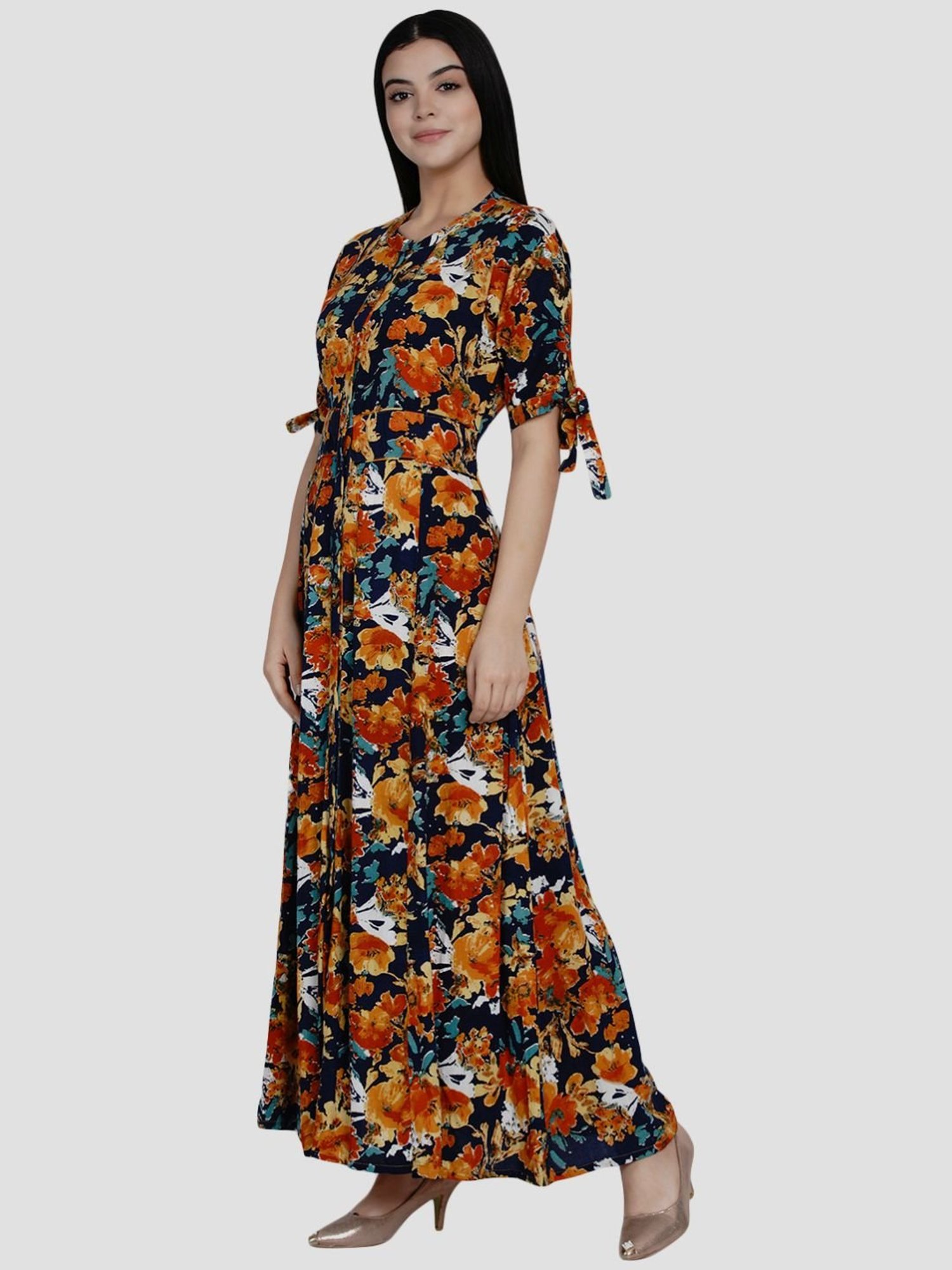 Women Republic Black Printed A Line Kurta