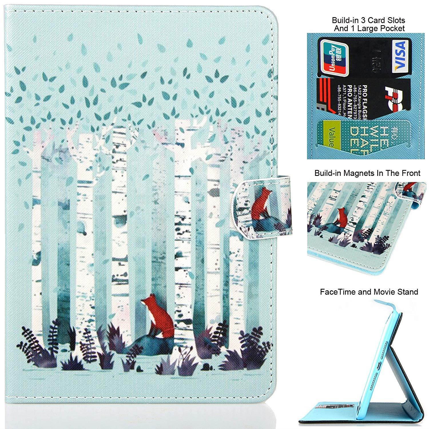 iPad Mini Case REASUN Cover Perfect Smart Auto Wake/Sleep Stand Case [Magnet Closure] Flip Folio Cards Slots Wallet Case For iPad Mini 1/2/3 (Fox)
