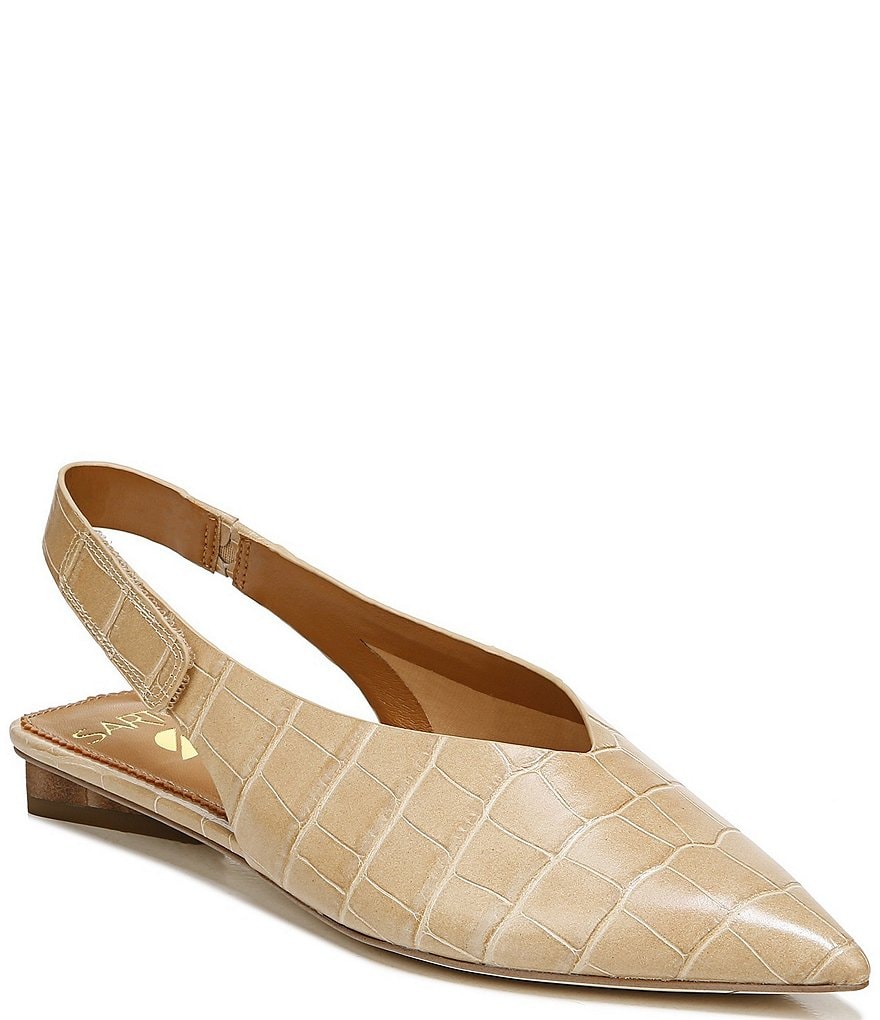 Sarto by Franco Sarto Grayson Croco Print Leather Slingback Flats