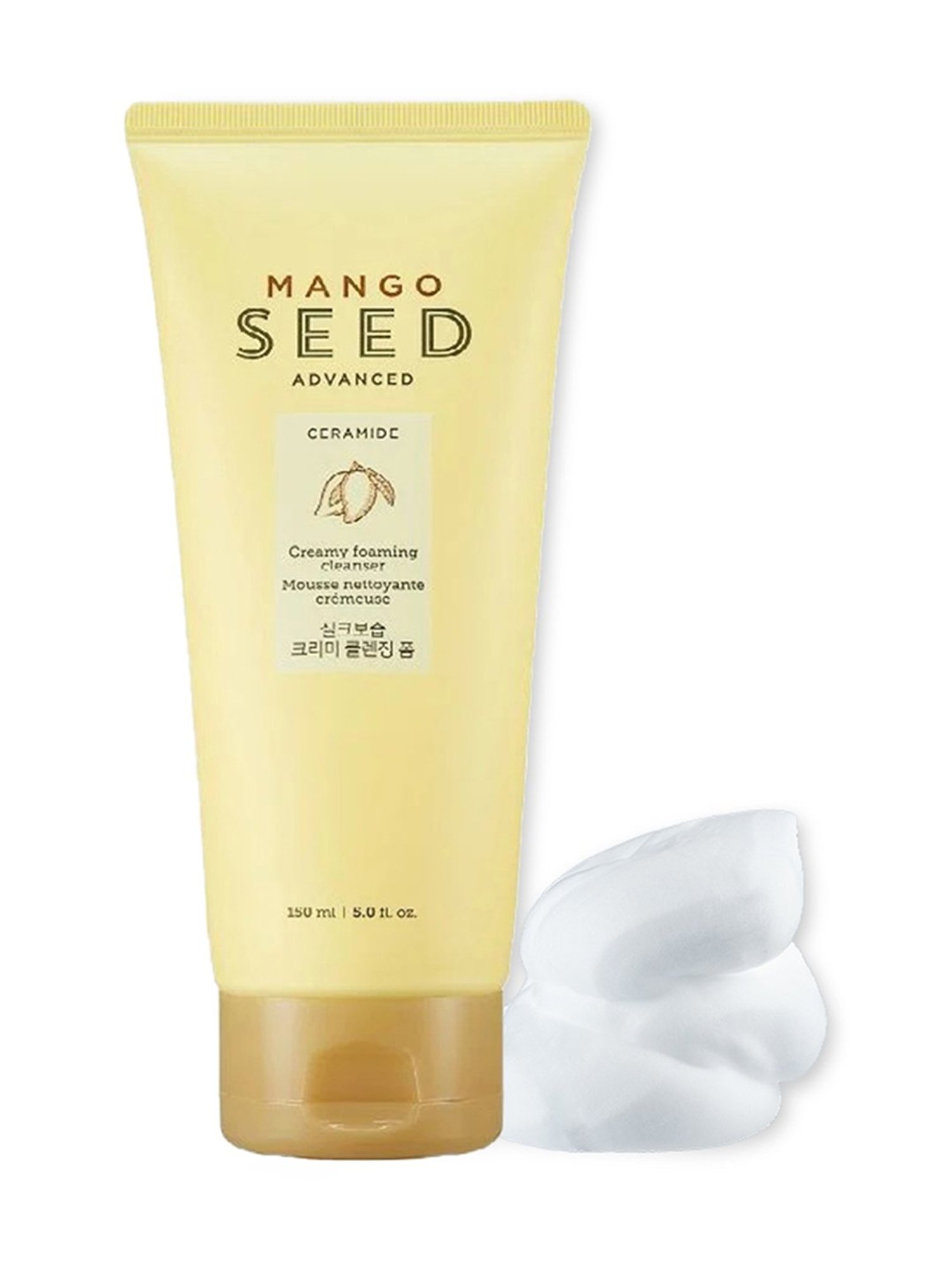 The Face Shop Mango Seed Creamy Foaming Cleanser with Ceramide & Shea Butter for Dry Skin - 150 ml