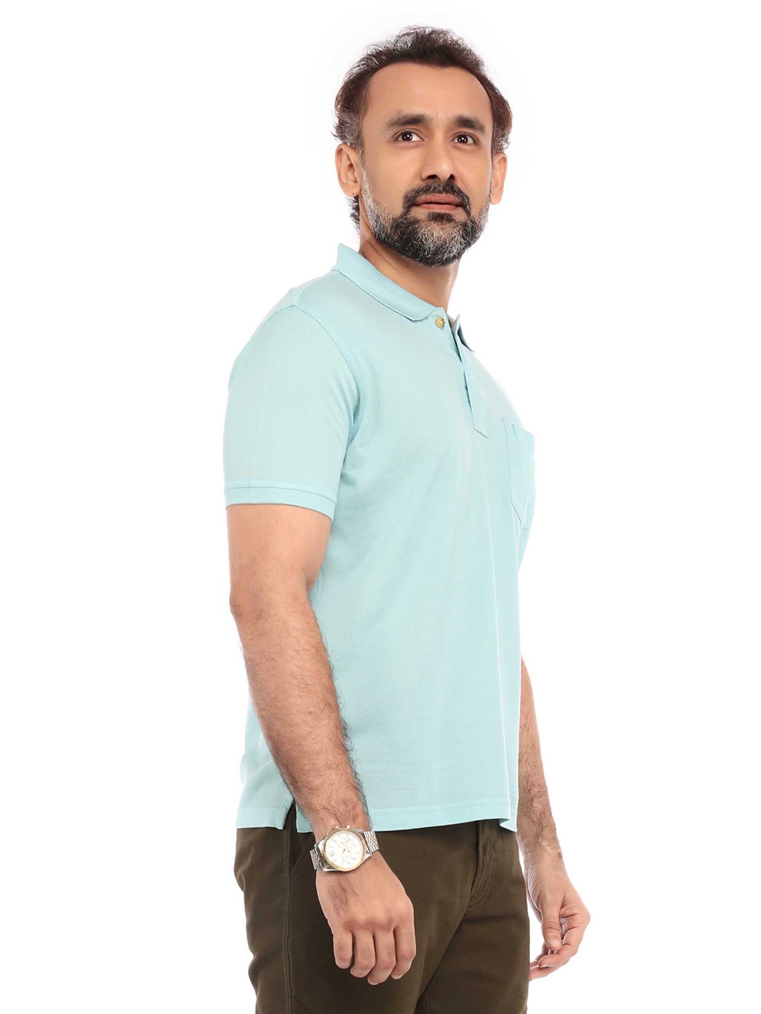 Burnt Umber Aqua Regular Fit Polo T-Shirt
