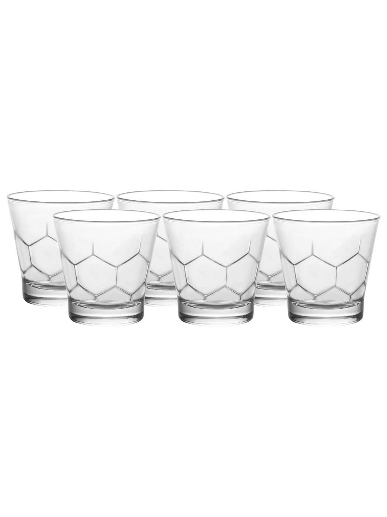 Duralex 'Hexagone' Transparent Glass 24.5 cm Tumbler (0.21 L) - Set of 6