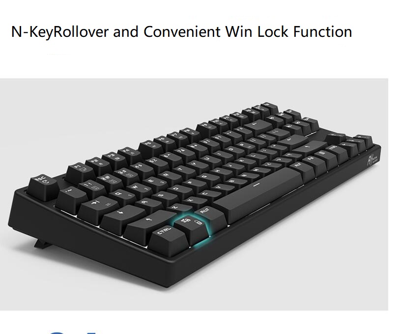Royal Kludge RK987  N-key Rollover Ergonomic Design,Cool Exterior USB Wired PBT Keycaps White Backlit Keyboard for Gaming and Office - Black( RK Black Switch)