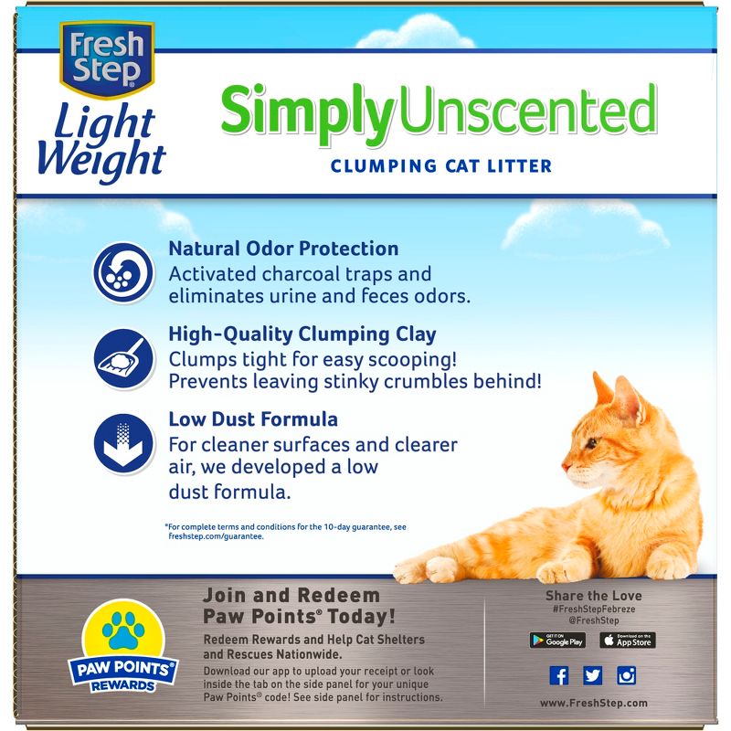 Fresh Step - Simply Unscented Lightweight Litter - Clumping Cat Litter - 15.4lbs