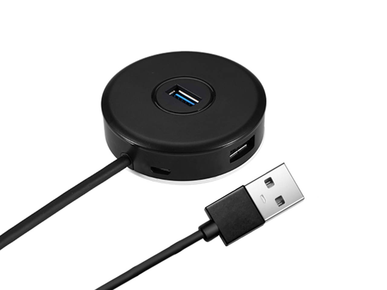 NOTEBOOK 4-PORT USB 3.0 HUB WITH ROUND CONNECTOR LED FAST CHARGING DATA TRANSMISSION (4-PIN, BLACK)