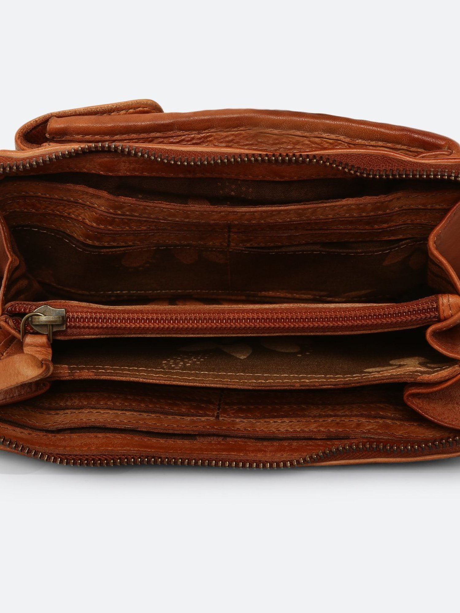 Art N Vintage Martinka Tan Leather Textured  Zip Around Wallet for Women