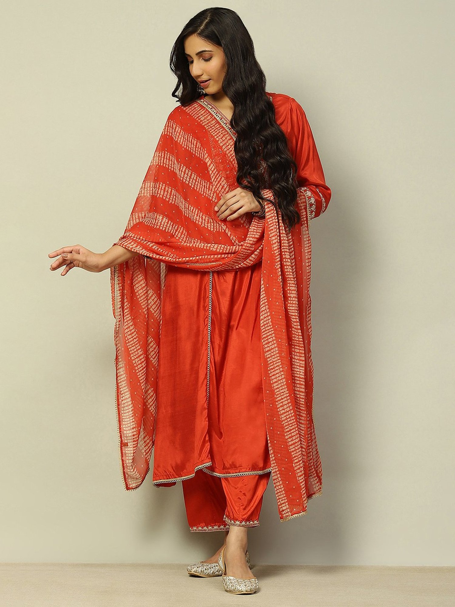 Rangriti Rust Printed Dupatta