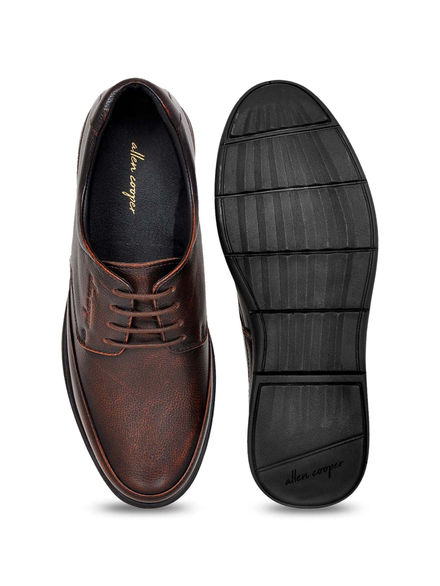 Allen Cooper Men's Brown Derby Shoes
