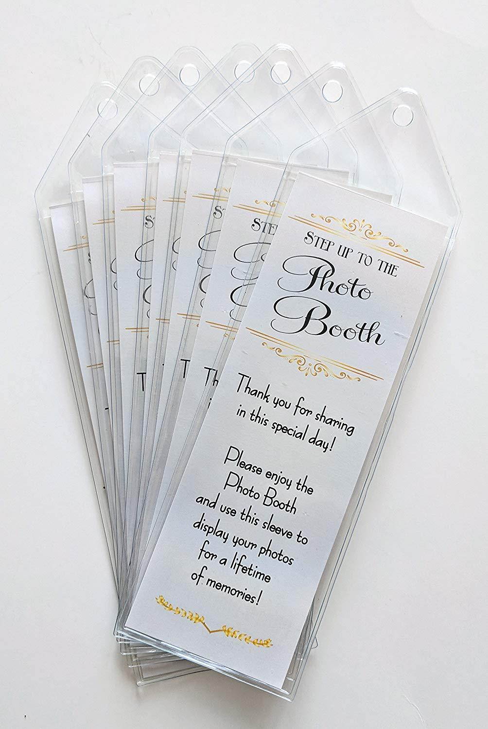 100 Premium Vinyl Photo Booth Bookmark Sleeves 2 1/4 X 6 1/4 for Wedding